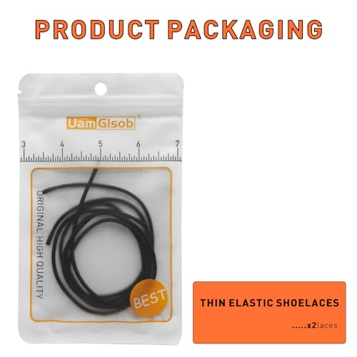 UamGlsob Elastic Speed Laces for Running Shoes, Stretchy Bungee Shoelaces with Silicone Head Replacement Shoe Strings for Tennis Sneakers (Black-02, 16"/40cm) - Image 2