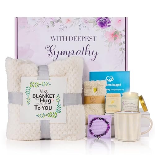 Synhonty Sympathy Gift Baskets, Care Package for Women, Soothe Grief Sympathy Gifts for Loss of Loved One, Condolences Gift Basket for Loss, Bereavement Miscarriage Gifts for Mothers, Mom, Sister, Friend - Image 1