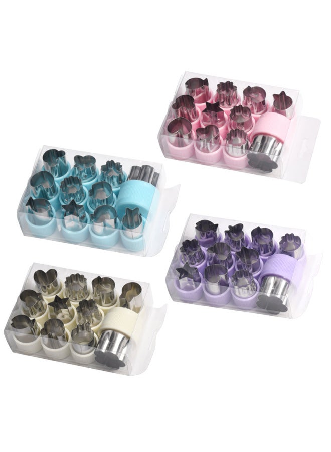 Baby Complementary Food Embossed Mold Biscuit Gadget Home Baking Set Children's Butterfly Surface Cutting Mold Fruit And Vegetable Cutting-Specifications:Small Clothes-Color:Cute Powder - Image 5