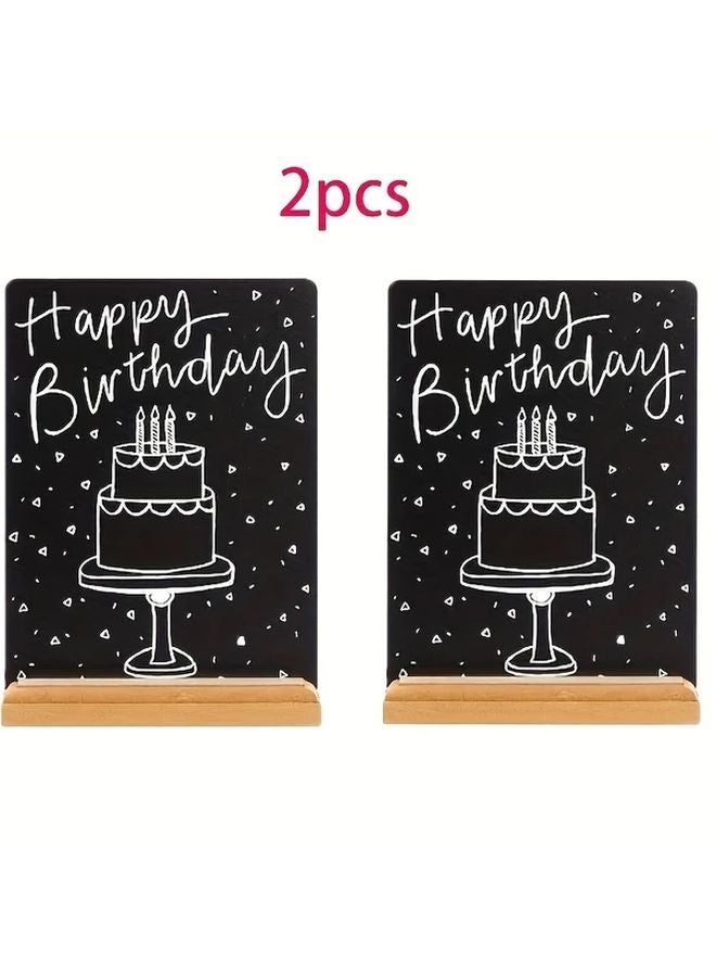 2 لافتة سبورة خشبية سوداء للكتابة بمقاس 8 × 6 بوصة على الطراز الكلاسيكي للمقاهي والحانات والمطاعم - Image 5