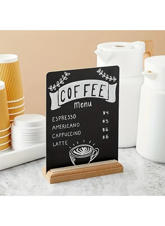 2 لافتة سبورة خشبية سوداء للكتابة بمقاس 8 × 6 بوصة على الطراز الكلاسيكي للمقاهي والحانات والمطاعم - Image 2