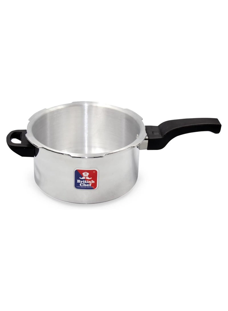 British Chef Aluminum Pressure Cooker 5L+3L with Heat-Resistant Handles, Durable High Quality Aluminum Body with Secure Lid and Valve BC216 - Image 2