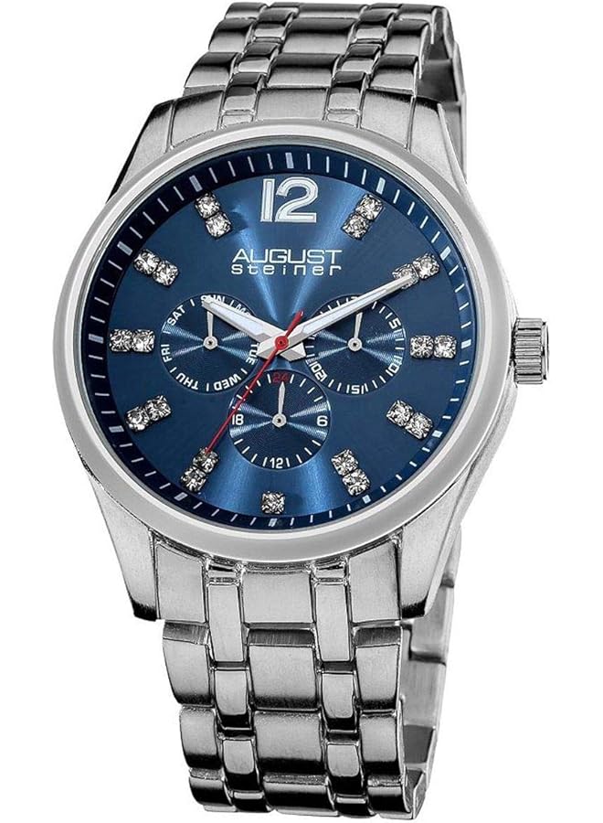 August Steiner For Men Blue Dial Stainless Steel Band Watch As8068Bu Analog - Image 1