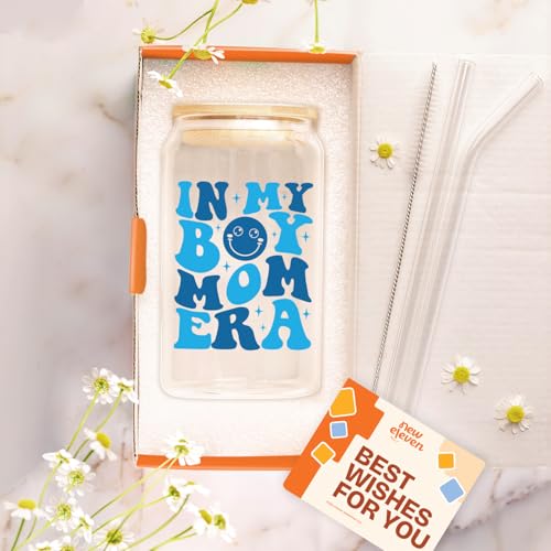 NewEleven Gifts For Mom, New Mother - Gifts For a Mom of Boys, Pregnant Mother, Expecting Momomy, Mama, Moms To Be, Mommy To Be - 16 Oz Coffee Glass - Image 2