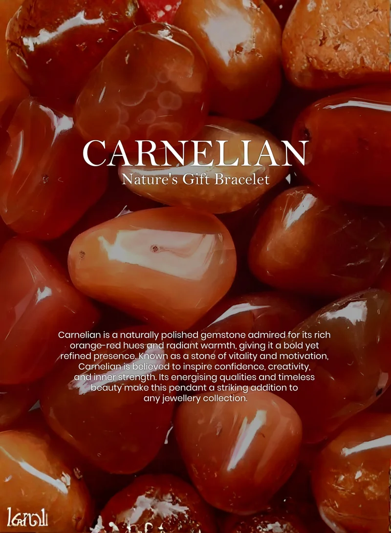 British Fossils سوار طاقة الكريستال من حجر العقيق الأحمر