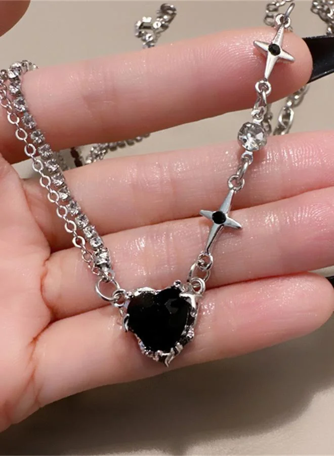 Take Two  Black Heart Pendant Necklace for Women | Best Price UAE
