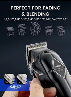 GLAKER Professional Hair Clippers and T-Blade Trimmer, Cordless Mens Hair Clippers for Women Kids, Barber Clippers Rechargeable Fading Clippers with 15PCS Guards  - Image 3