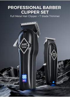 GLAKER Professional Hair Clippers and T-Blade Trimmer, Cordless Mens Hair Clippers for Women Kids, Barber Clippers Rechargeable Fading Clippers with 15PCS Guards  - Image 5