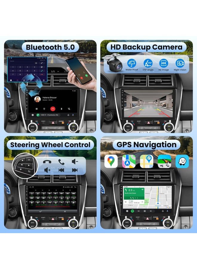 Jerqry 4-Core 64G ROM Car Radio for Toyota Camry 2012 2013 2014: Wireless Carplay Android Auto Support Bluetooth GPS 5G WiFi AHD1080 Backup Camera SWC FM RDS, 10.2 Inch IPS Touch Screen for Camry - Image 2