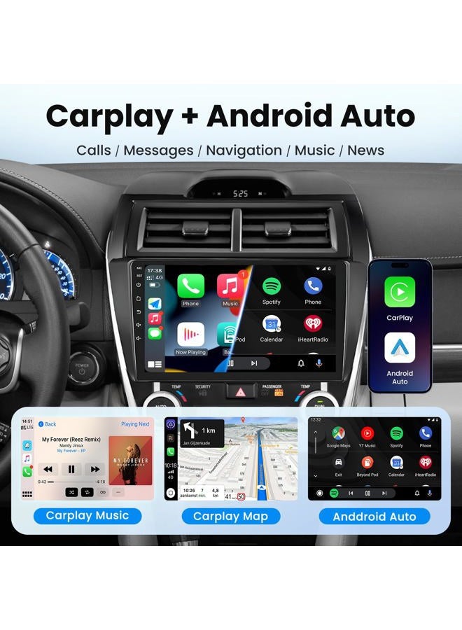 Jerqry 4-Core 64G ROM Car Radio for Toyota Camry 2012 2013 2014: Wireless Carplay Android Auto Support Bluetooth GPS 5G WiFi AHD1080 Backup Camera SWC FM RDS, 10.2 Inch IPS Touch Screen for Camry - Image 3