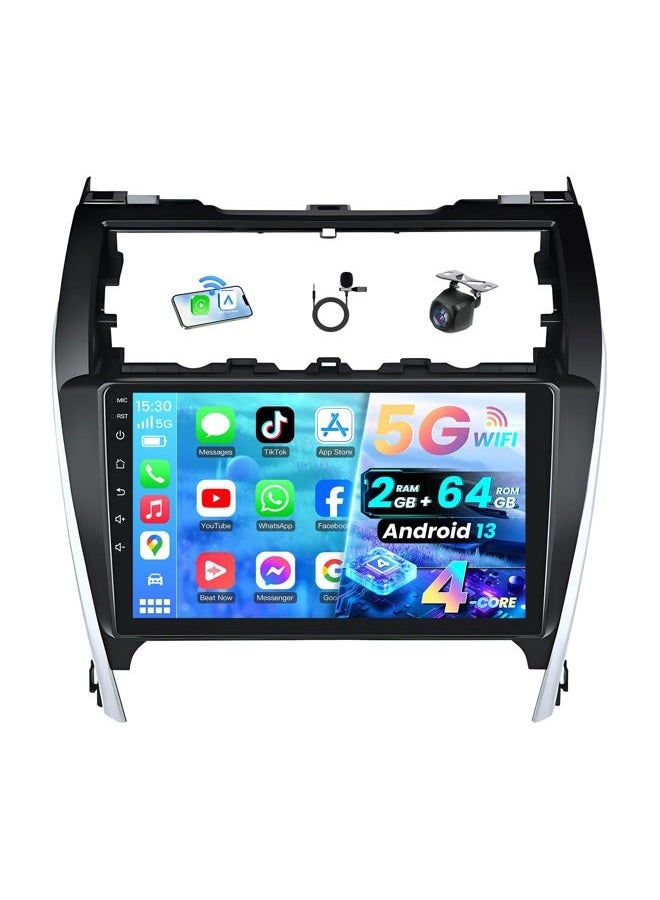 Jerqry 4-Core 64G ROM Car Radio for Toyota Camry 2012 2013 2014: Wireless Carplay Android Auto Support Bluetooth GPS 5G WiFi AHD1080 Backup Camera SWC FM RDS, 10.2 Inch IPS Touch Screen for Camry - Image 1