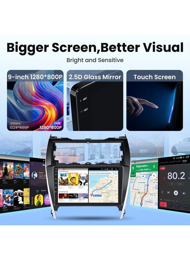 Jerqry 4-Core 64G ROM Car Radio for Toyota Camry 2012 2013 2014: Wireless Carplay Android Auto Support Bluetooth GPS 5G WiFi AHD1080 Backup Camera SWC FM RDS, 10.2 Inch IPS Touch Screen for Camry - Image 5