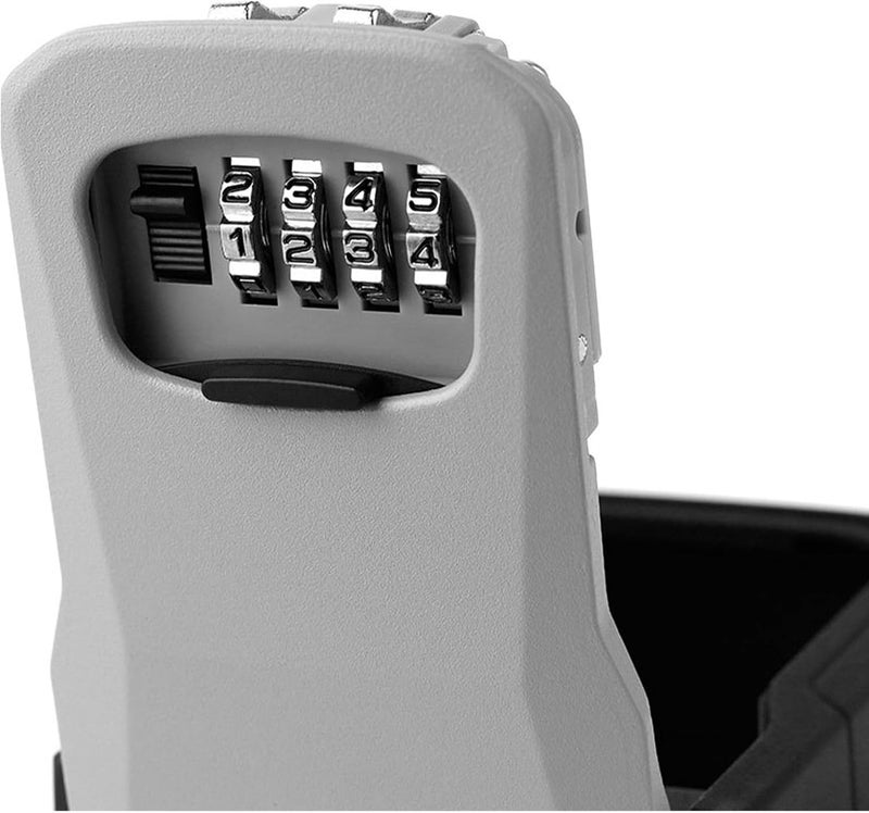 Wall Mounted Key Lock Box with Combination Lock, Aluminum Alloy and Plastic Construction, Four Digit Code Security Safe for Outdoor Key Storage, Simple Installation for Home - Image 4