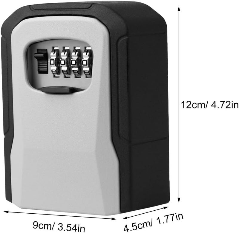 Wall Mounted Key Lock Box with Combination Lock, Aluminum Alloy and Plastic Construction, Four Digit Code Security Safe for Outdoor Key Storage, Simple Installation for Home - Image 3
