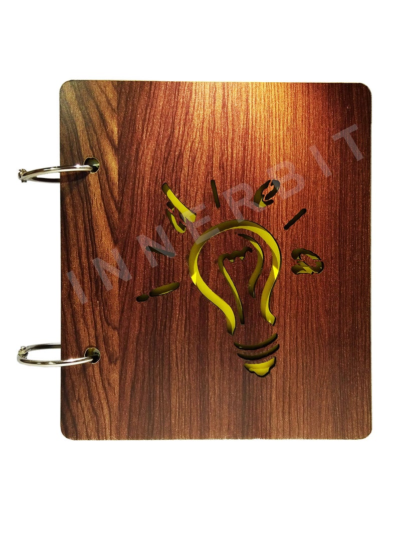 innerbit® 'Idea' Wooden Artist Drawing Mini Sketch Book Doodle Pad, Size (15cm x 13 cm), 140 GSM -50 Sheets - Image 1