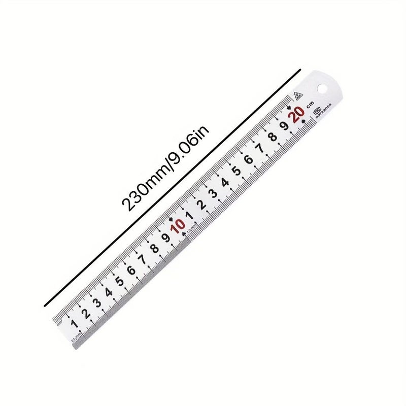 مسطرة مستقيمة ذات وجهين 300 مم 11.81 بوصة سميكة باللغة الإنجليزية والصينية بالبوصات - Image 4