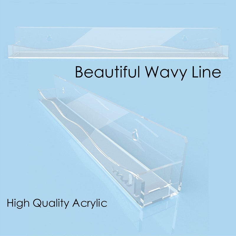 Ymvv Clear Acrylic Nail Polish Rack Wall Mounted Shelf 6 Pack Organizer With Unique Wavy Lines Nail Supplies For Techs Great Display Salons Retailers - Image 3