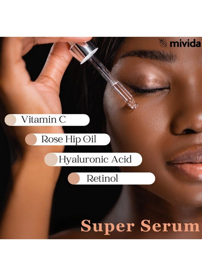 Mivida ? Mivida Allinone Super Serum For Face & Neck ; Retinol Hyaluronic Acid Rosehip Oil Vitamin C ; Anti Aging Anti Wrinkle Facial Serum ; Natural No Artifcial Colors ; 1 Fl Oz - Image 3