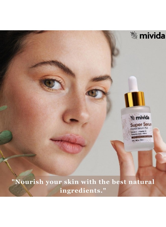 Mivida ? Mivida Allinone Super Serum For Face & Neck ; Retinol Hyaluronic Acid Rosehip Oil Vitamin C ; Anti Aging Anti Wrinkle Facial Serum ; Natural No Artifcial Colors ; 1 Fl Oz - Image 5
