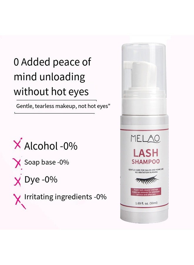 MELAO Lash Shampoo- Eyelash Extension Remove Cleanser,Foam Lash Cleaner And Eye Make Up Remover,Gentle Care 50ml  - Image 2