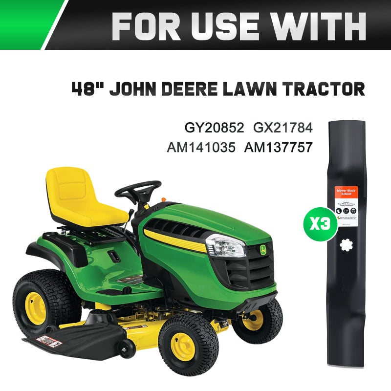 Grasscool GY20852 Mulching Blades with 7 Star Mounting Pattern for John D-eere 48 inch Deck Mower E140 D140 D160 E160 E170 E150 LA145 LA140 48" Zero Turn Lawn Tractor Replace GX21784 - Image 5