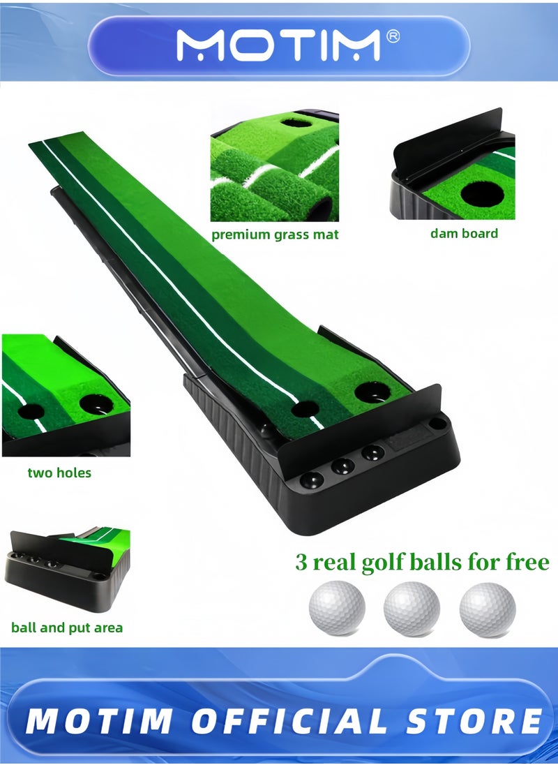 Motim Golf Putting Green with Automatic Fairway Return Portable Putting Mat for Indoor and Outdoor Use  - Image 2