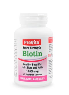 ProVita PROVITA BIOTIN 10,000 MCG 45 Vegetarian CAPSULES  - Image 1