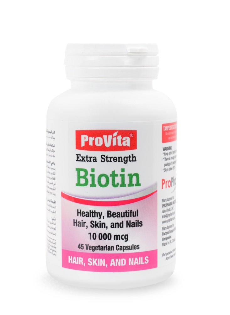 ProVita PROVITA BIOTIN 10,000 MCG 45 Vegetarian CAPSULES  - Image 1