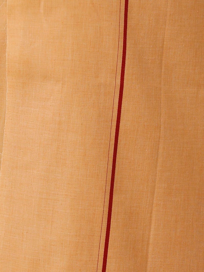 RAMRAJ COTTON Men Single Layer Solid Kavi With Border Dhoti - Image 4