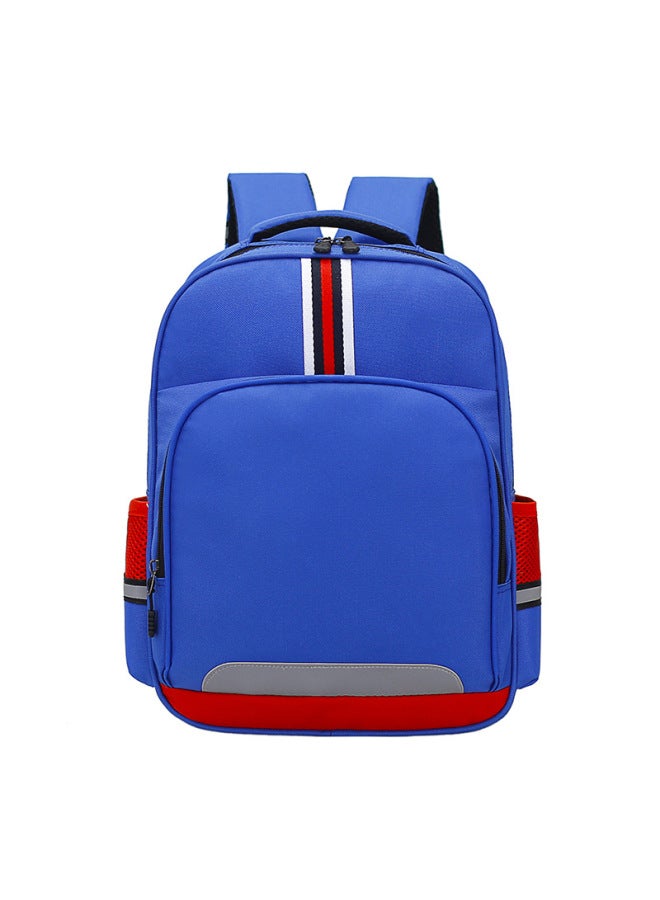 Korean Style Children's Schoolbag Custom Logo Contrast Color Large Small Size Reflective Backpack Kindergarten Small Medium And Large Class Backpack-Color:Large Size Navy Blue  - Image 2