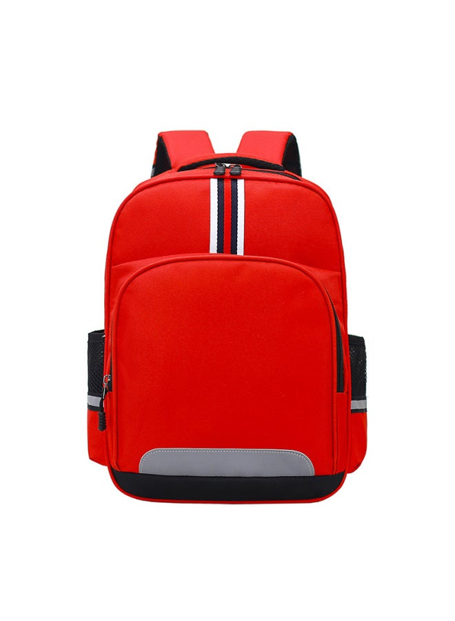 Korean Style Children's Schoolbag Custom Logo Contrast Color Large Small Size Reflective Backpack Kindergarten Small Medium And Large Class Backpack-Color:Large Size Navy Blue  - Image 4