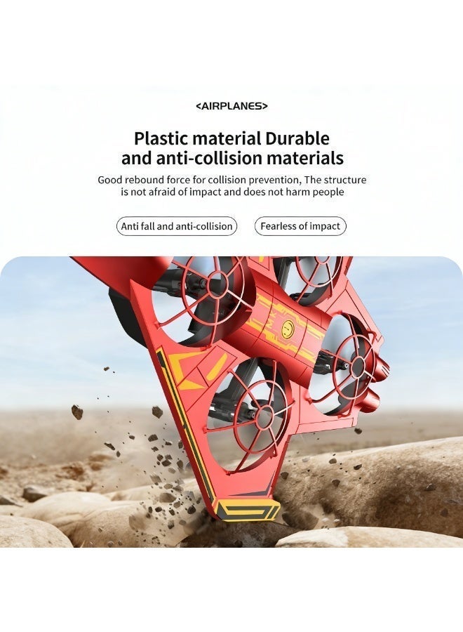 Closeli RC drone,RC Fighter Jet Toy Drone, Remote Control Aircraft, 2 Batteries, Smart Hovering, 360° Flip Stunts, LED Night Lights, One-Key Start/Landing, Rechargeable Long Flight Time, 3 Speed Modes, Birthday Gifts - Image 4