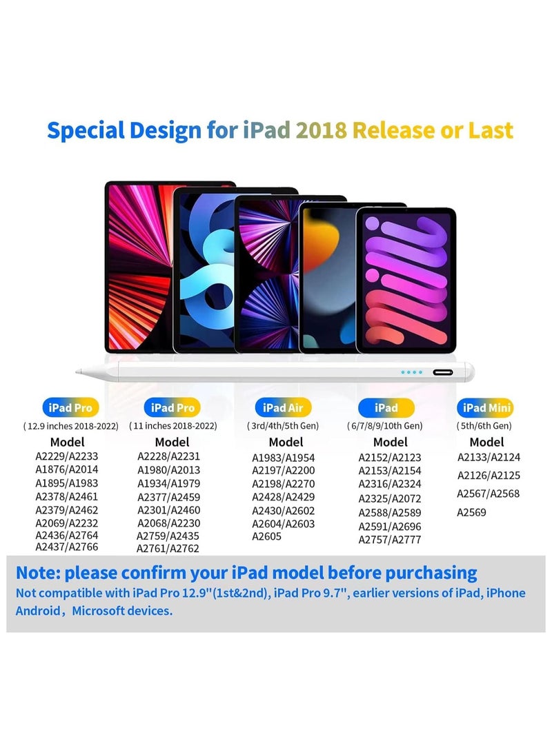 iPad Pencil/Stylus for iPad (2025-2018) with Charging Cable, Active Pencil for iPad A16/10/9/8/7/6, iPad Pro 11/12.9/13, Air 13/10.9/10.5, Mini with Fast Charging - Image 2