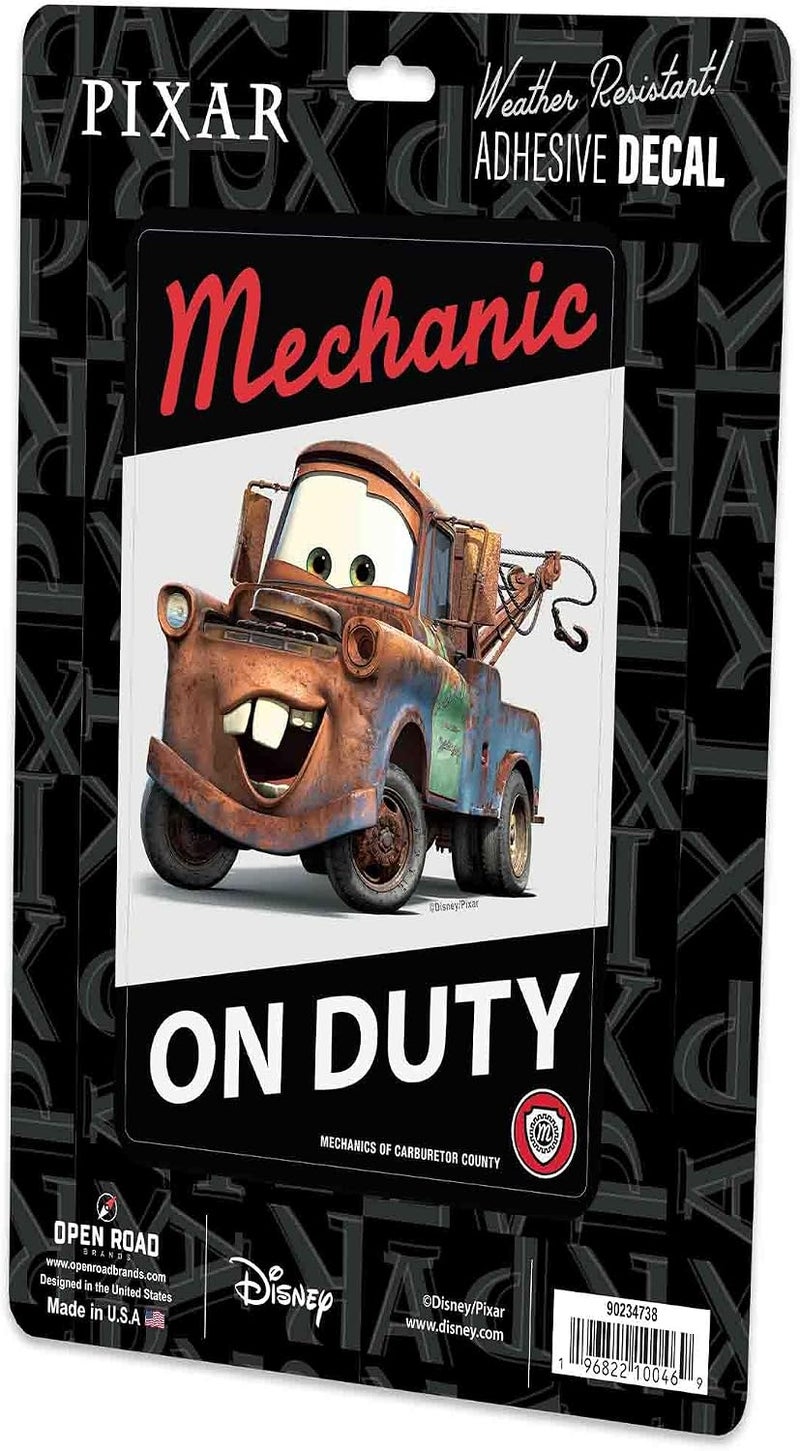 Open Road Brands Disney Pixar Cars Towmater Mechanic On Duty Adhesive Vinyl Decal - Fun Cars Movie Sticker for Car or Truck Daily use improved quality - Image 2