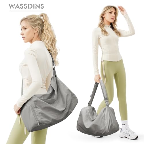 wassdins Small Gym Bag with Shoe Compartment, Workout Sport Duffle Bag for Women Travel, Waterproof Shoulder Overnight Bags Lightweight Carry on Tote Bags for Swim, Yoga, Dance - Image 2