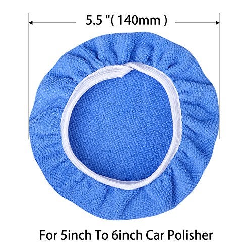 Awpeye 10Pack Car Polisher Pad Bonnet (5 to 6 Inches) Soft Microfiber Polishing Bonnet Buffing Pad Cover - Image 2