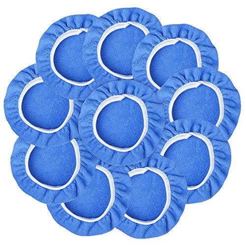 Awpeye 10Pack Car Polisher Pad Bonnet (5 to 6 Inches) Soft Microfiber Polishing Bonnet Buffing Pad Cover - Image 1