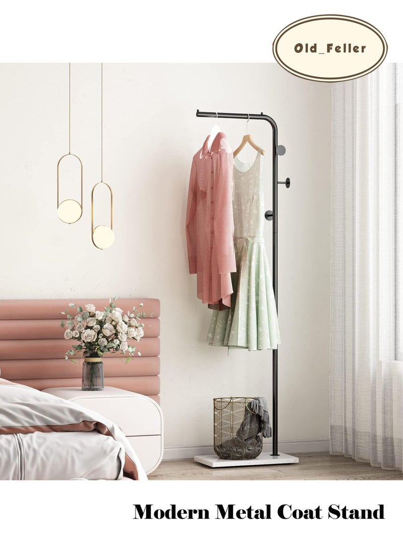 Old_Feller Modern Metal Coat Rack Freestanding ,Coat Stand With 3 Hooks,Perfect for Bedroom, Living Room, Office & Dining. Easy to Clean, Stylish & Durable, Black&White - Image 3