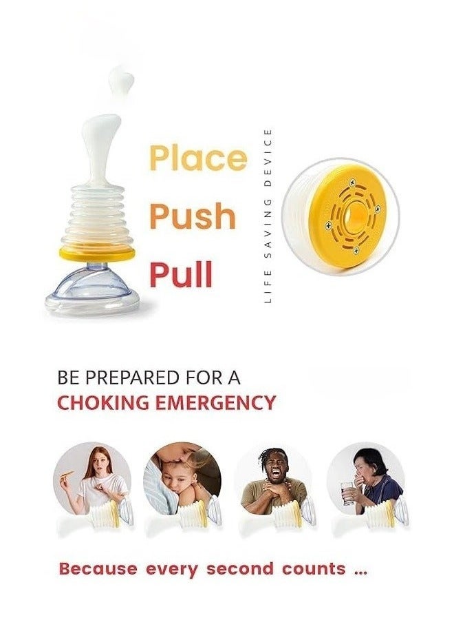 Emergency Choking Rescue Kit: Portable First Aid Suction Device,Choking Rescue Device, Rescue Kit for Children & Adults,young & Pediatric Masks with instruction paper Included（Yellow） - Image 2