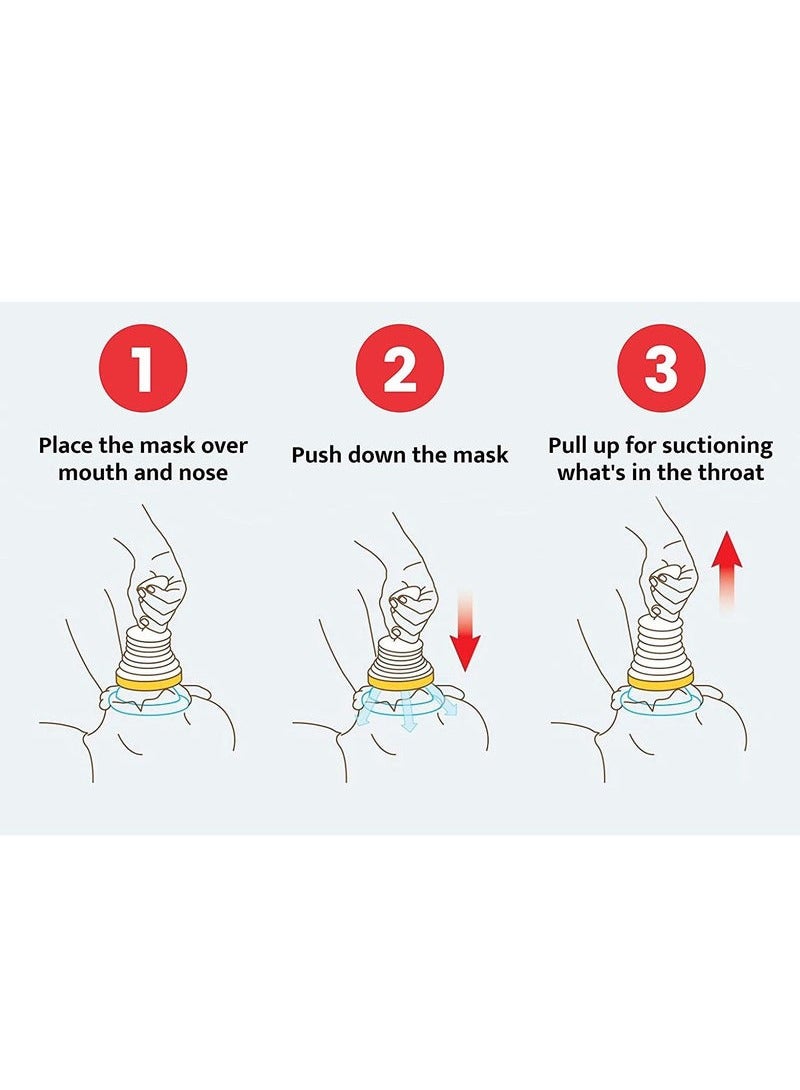 Emergency Choking Rescue Kit: Portable First Aid Suction Device,Choking Rescue Device, Rescue Kit for Children & Adults,young & Pediatric Masks with instruction paper Included（Yellow） - Image 5