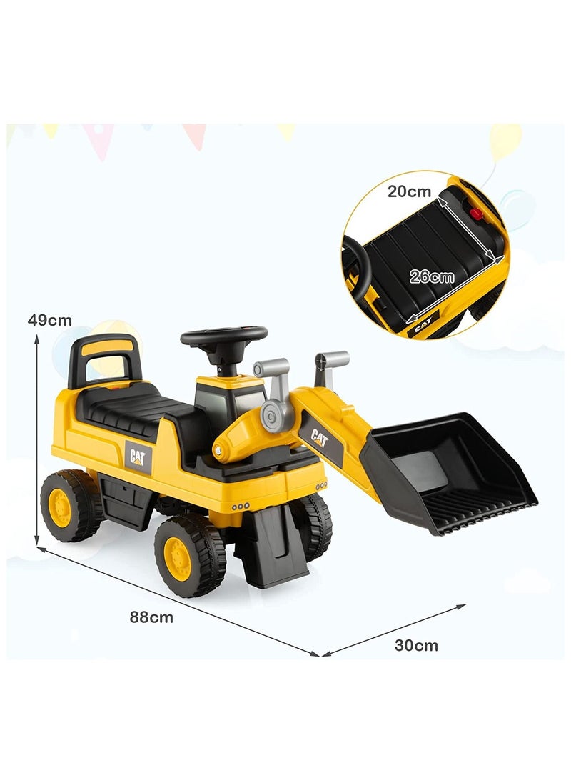 Bulldozer Wheel Loader CAT Licensed Ride-On Construction Truck With Music