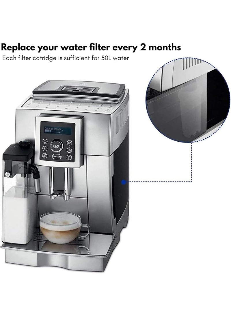 (2 جهاز كمبيوتر شخصي) استبدال فلتر المياه متوافق مع DeLonghi DLSC002 - الكربون المنشط و مليء الراتنج تبادل الأيونات - يناسب ECAM ، ESAM ، ETAM ، EC680 ، EC800 - يقلل من الجير والكلور - Image 4