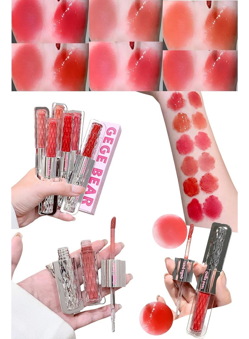 Gege Bear Dazzle Color Double-Headed Lip Glaze | 6 Gorgeous Shades | Matte & Gloss Finishes | Dual-Ended Lipstick and Lip Oil for Women | Moisturizing, Long-Wear Formula | (06# - Mix of Cherry, 4g) - Image 2