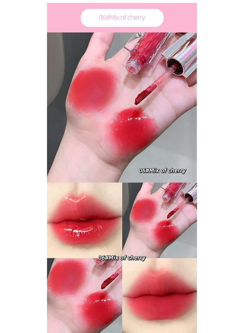 Gege Bear Dazzle Color Double-Headed Lip Glaze | 6 Gorgeous Shades | Matte & Gloss Finishes | Dual-Ended Lipstick and Lip Oil for Women | Moisturizing, Long-Wear Formula | (06# - Mix of Cherry, 4g) - Image 1