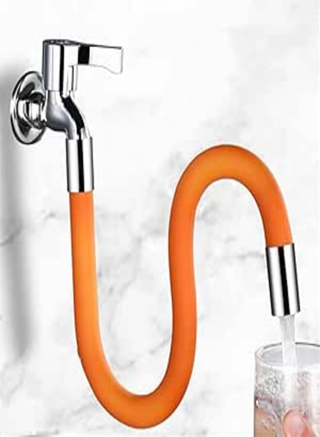 Flexible Faucet Connector 50cm Length 36 Inch Universal Water Direction Practical Replacement of Flexible Metal and Durable Silicone for Kitchen Bathroom