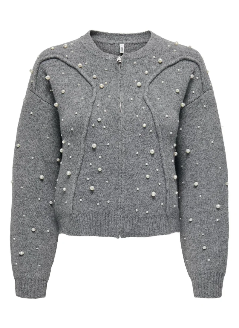 ONLY Embellished Zip Detaild Cardigan