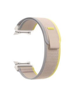 Sleek Style No Gap Trail Loop Nylon Band Compatible With Samsung Galaxy Watch 5 Pro 45mm/Galaxy Watch 5 40mm Yellow Gray