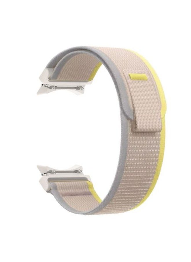Generic - Sleek Style No Gap Trail Loop Nylon Band Compatible With Samsung Galaxy Watch 5 Pro 45mm/Galaxy Watch 5 40mm Yellow Gray - Image 1