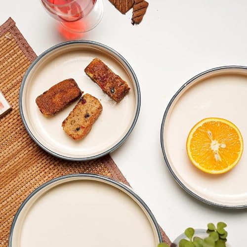 SEPARATE WAY Ceramic Bowls | Flat Deep Serving Bowl Set of 3 – 800ml, 600ml, 500ml |Moroccan Gray Finish | Ideal for Pasta, Salad, Snacks & More | Multipurpose Serving Bowl Ceramic Set - Image 3