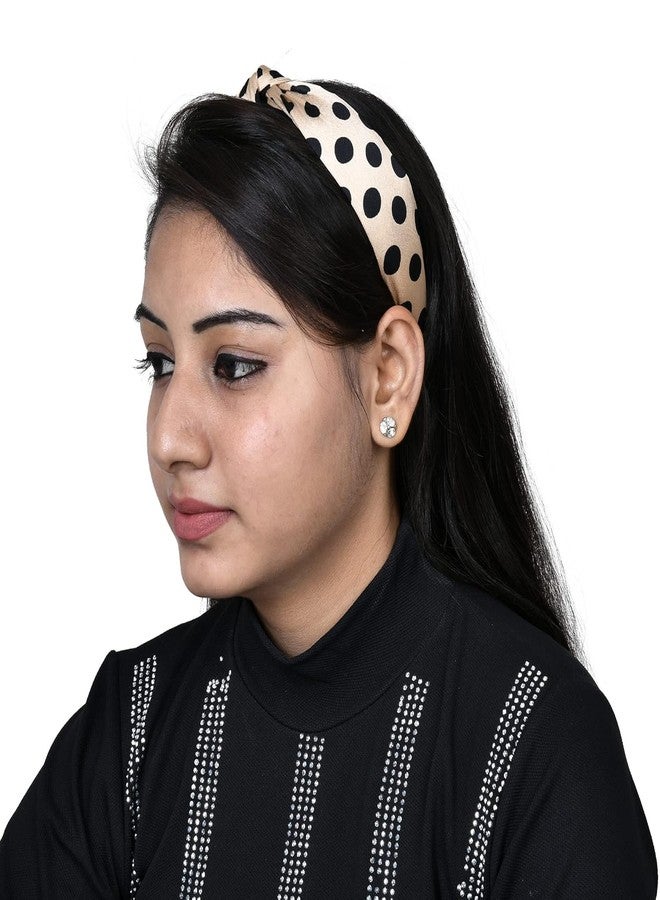 MATKOOZ_ GIRLS SATIN SILK POLKA DOTS TURBAN HAIR BAND_PACK OF 2PCS_BLACK,RED - Image 2